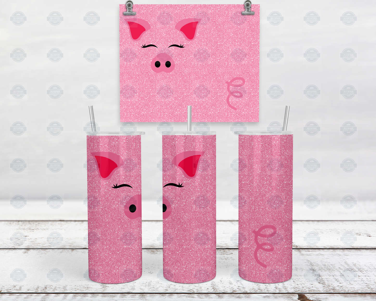 Pig Tumbler Cup With Straw, Iced Coffee Travel Cup With Lid, Pig Gifts For Girls