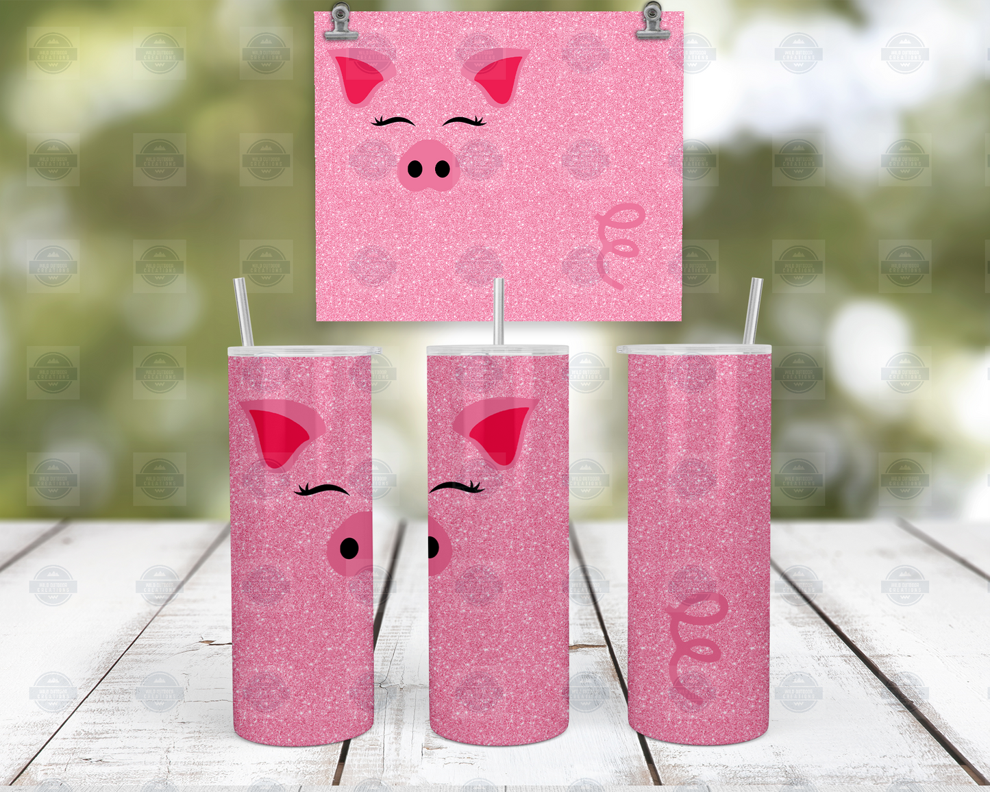 Pig Tumbler Cup With Straw, Iced Coffee Travel Cup With Lid, Pig Gifts For Girls