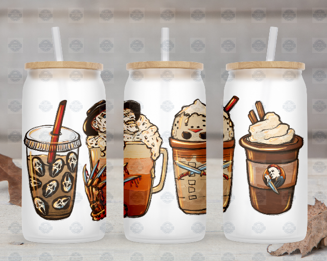 Creepy Cute 16oz Glass Iced Coffee Cup with Lid and Straw, Fall Tumble –  Wild Outdoor Creations