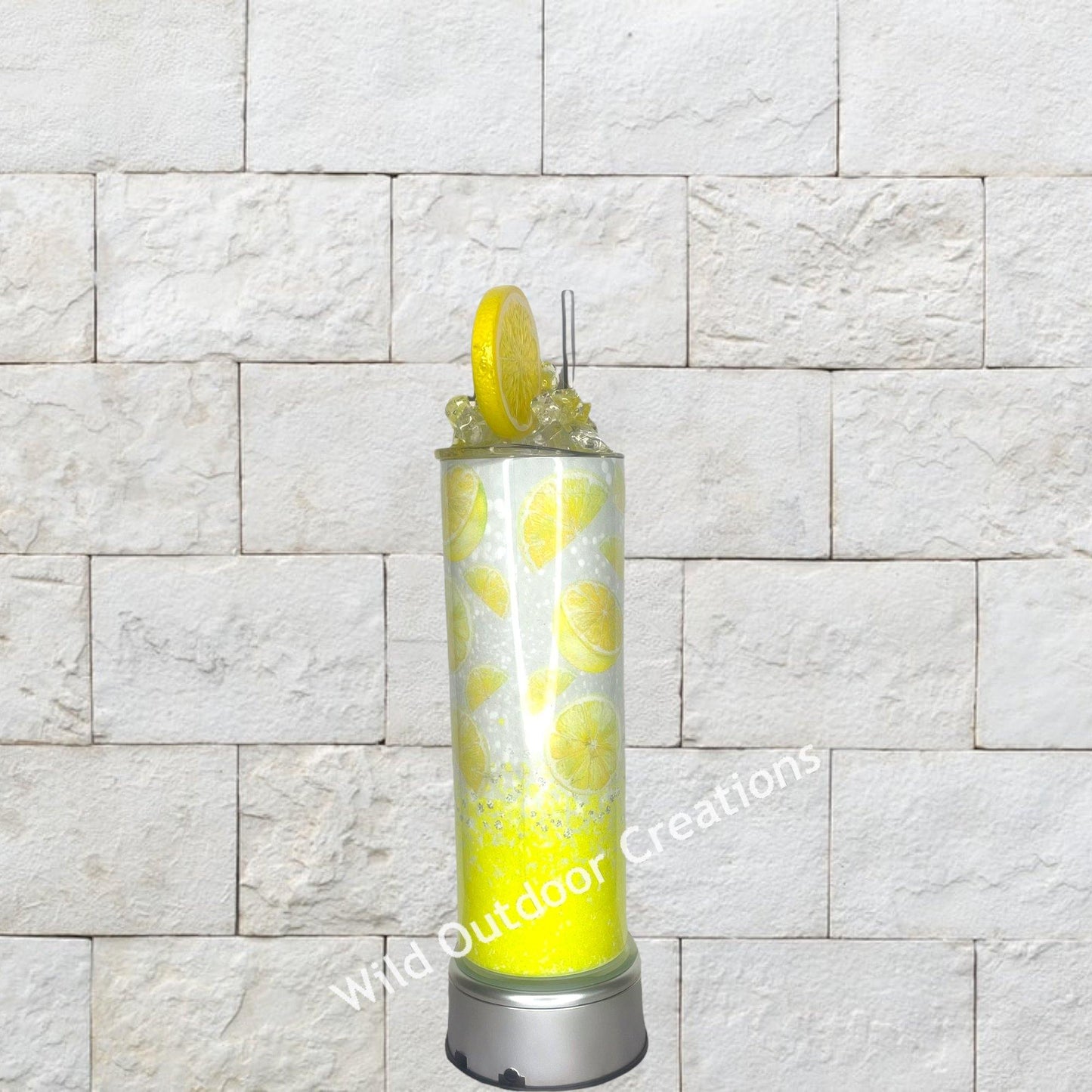 When Life Gives You Lemons Tumbler, Vodka Tumbler, Water Bottle w Lid and Straw, Ice Topped Tumbler - Wild Outdoor Creations