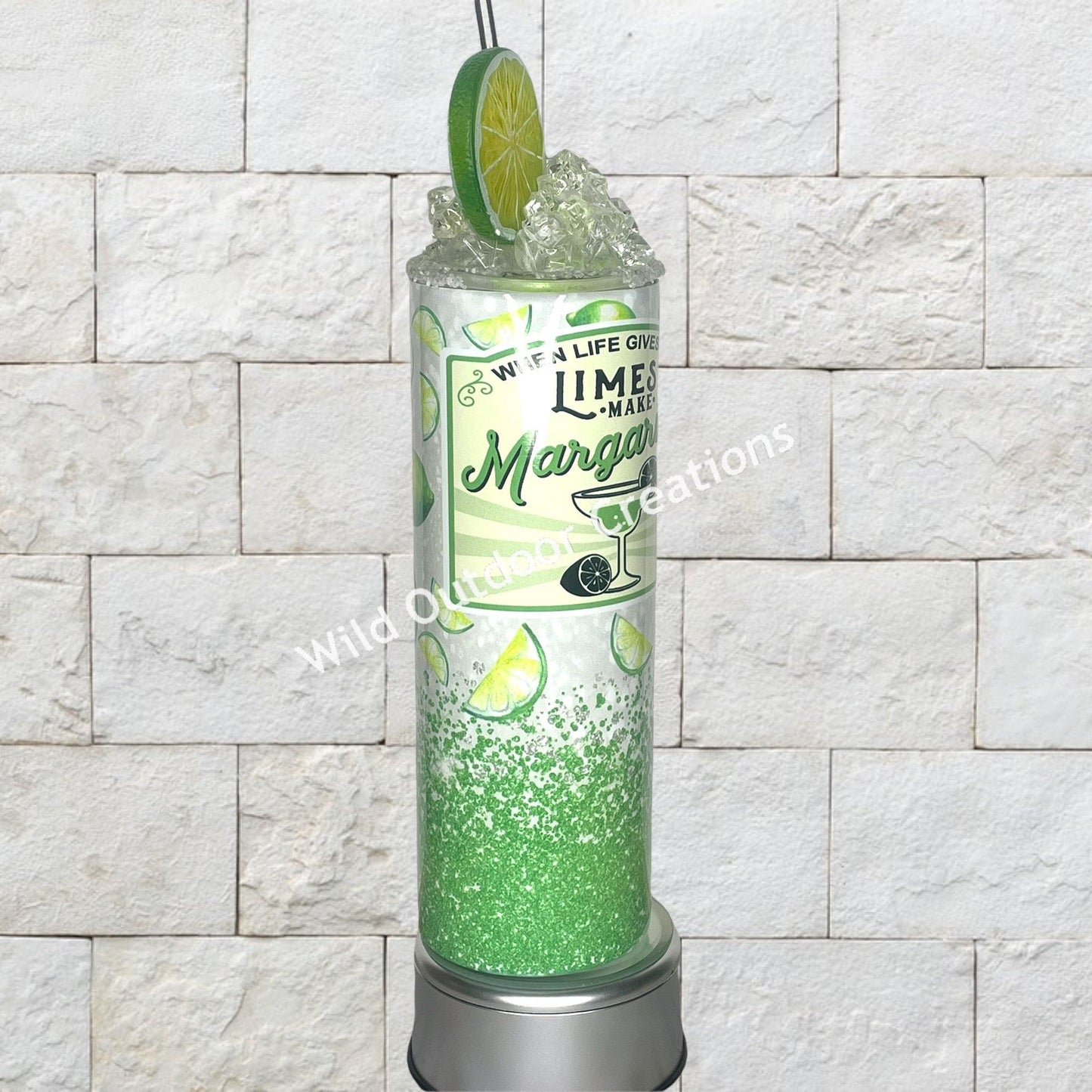 When Life Gives You Limes Make Margaritas, Margaritas Tumbler Cup, Water Bottle With Lid and Straw, 3D Lid Tumbler, Stocking Stuffer For Her - Wild Outdoor Creations