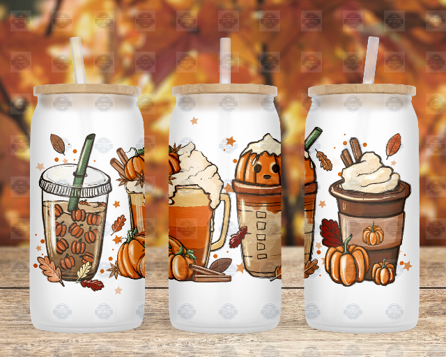 Pumpkin Iced Coffee Cup, 16oz Beer Can Glass Cup