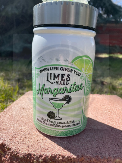 When Life Gives you limes make margaritas, 3d lid Mason Jars