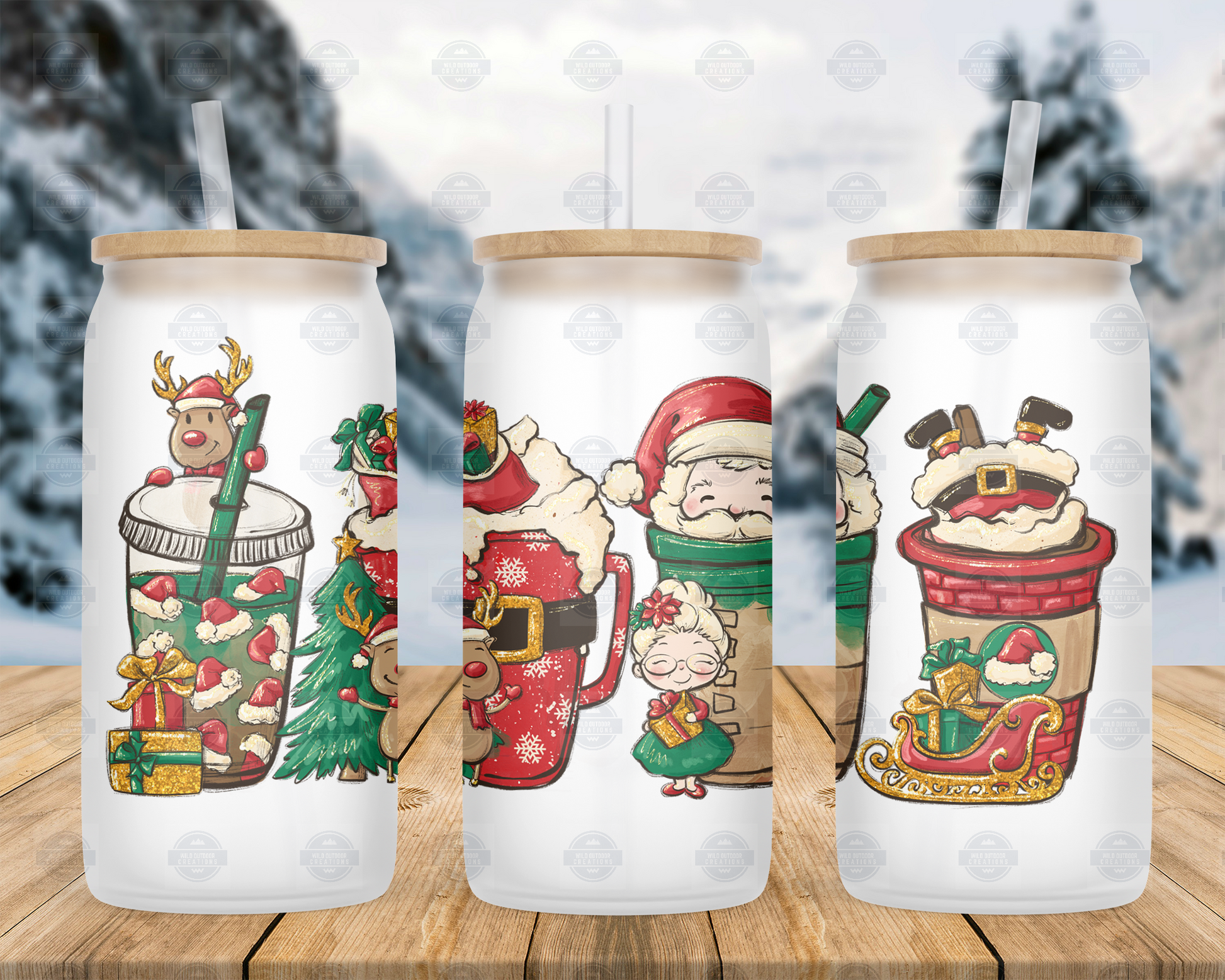 Customized Sublimation Glass Tumbler, Frosted Glass Tumbler, Iced