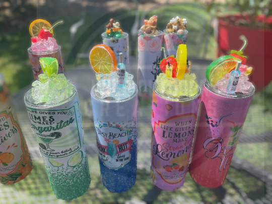 Summer Tumbler with Ice lid, To go Cup with Straw, Glow in Dark Tumbler