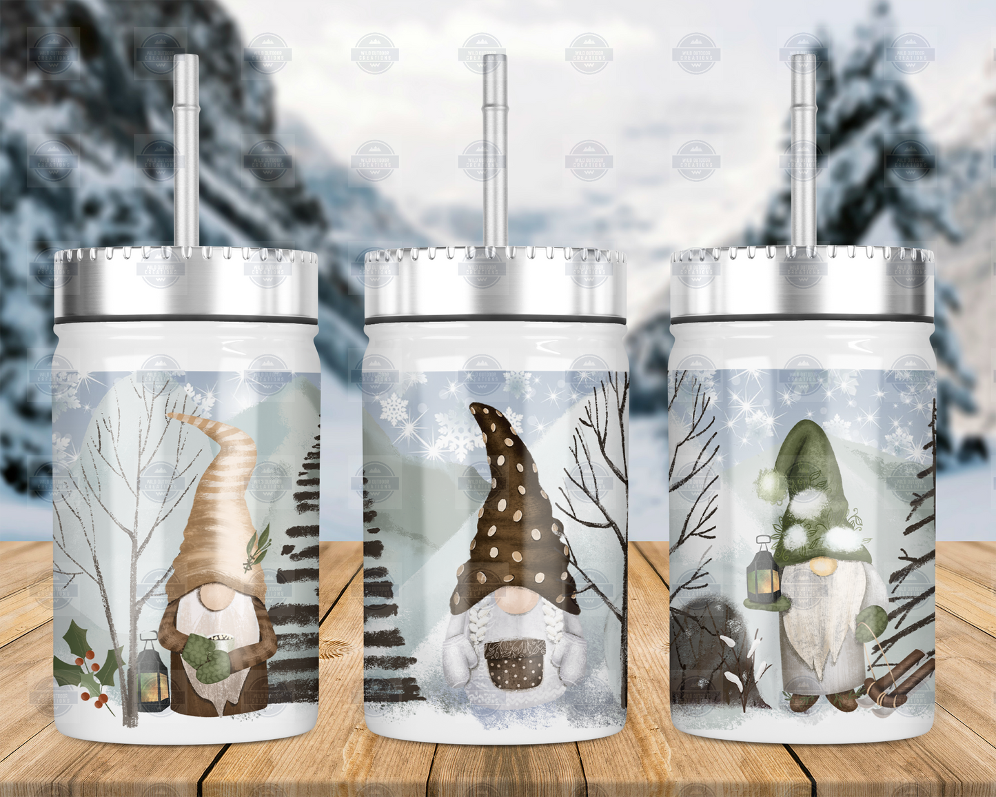 Winter Gnome 17oz Mason Jar with Straw and Lid – Wild Outdoor Creations